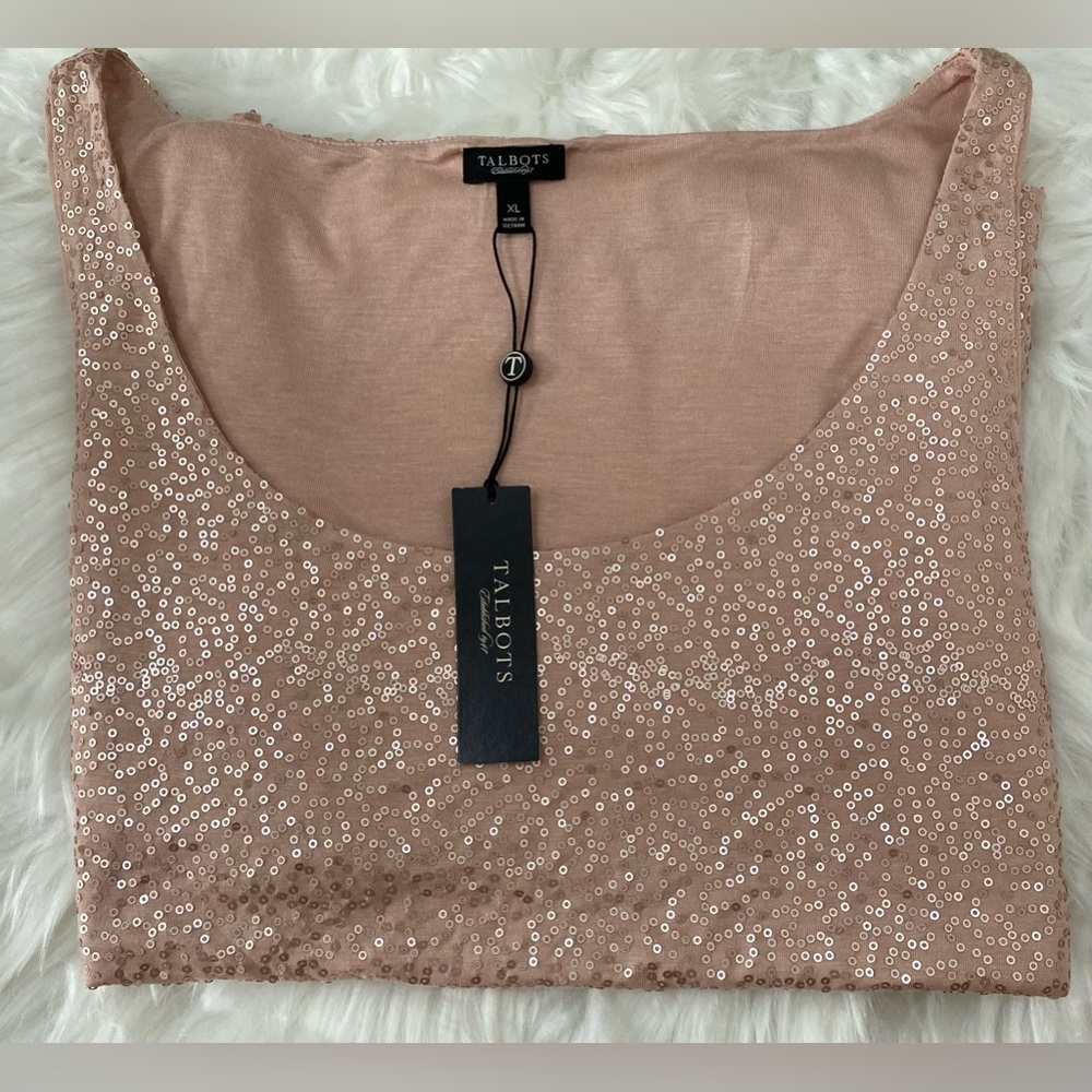Talbots sequined tank top Size XL NEW WITH TAGS